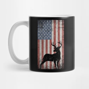 Whitetail Buck Deer USA Flag Mug